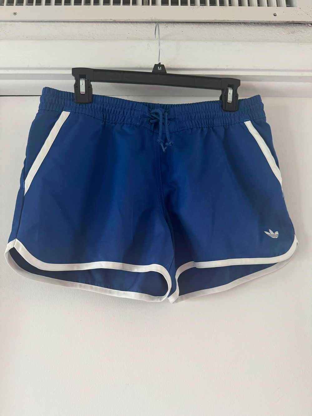 adidas Navy Blue Track Shorts with White Trim